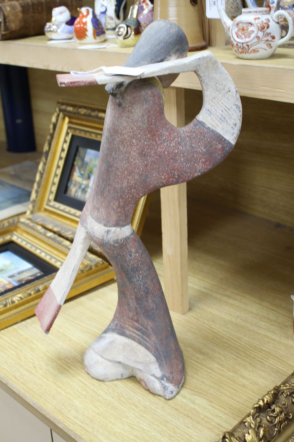 A large Chinese Han style pottery dancer, height 54cm